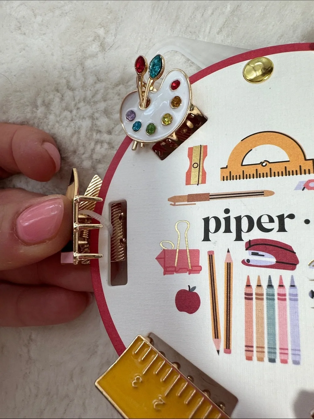 Piper k set of 6 mini teacher hair claw clips